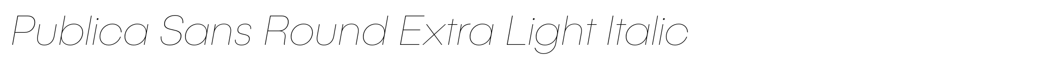 Publica Sans Round Extra Light Italic image
